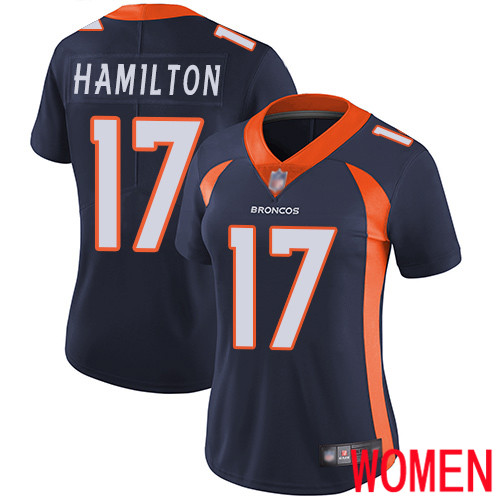 Women Denver Broncos 17 DaeSean Hamilton Navy Blue Alternate Vapor Untouchable Limited Player Football NFL Jersey